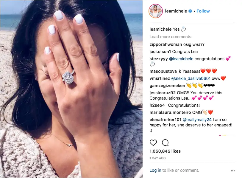 Actress Lea Michele Is Engaged See Her Beautiful Ring